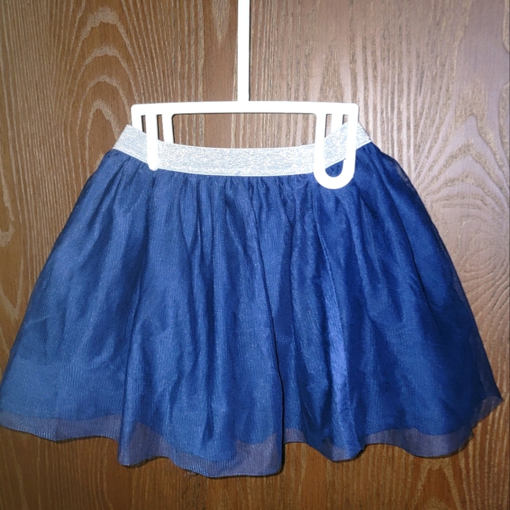 Cat and Jack 5t Girls Skirt navy blue tulle EUC